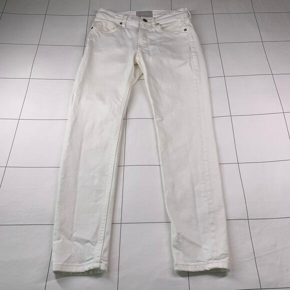 Everlane Jeans Womens 25 Ankle White Skinny 9” Mid Rise Casual Stretch Neutral - Picture 2 of 10